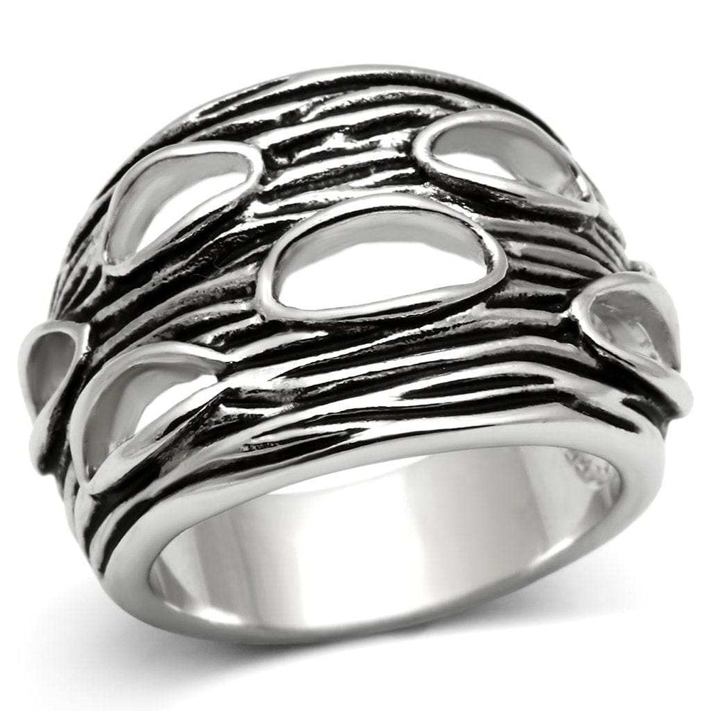 3W188 - Rhodium Brass Ring with No Stone - Alamode - Flyclothing LLC
