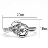 3W190 - Rhodium Brass Ring with AAA Grade CZ in Clear - Alamode - Flyclothing LLC