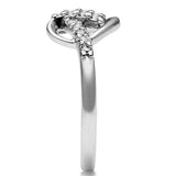 3W190 - Rhodium Brass Ring with AAA Grade CZ in Clear - Alamode - Flyclothing LLC