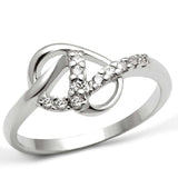 3W190 - Rhodium Brass Ring with AAA Grade CZ in Clear - Alamode - Flyclothing LLC