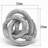 3W196 - Rhodium Brass Ring with AAA Grade CZ in Clear - Alamode - Flyclothing LLC