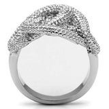 3W196 - Rhodium Brass Ring with AAA Grade CZ in Clear - Alamode - Flyclothing LLC