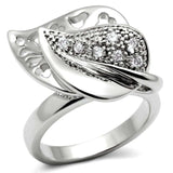 3W200 - Rhodium Brass Ring with AAA Grade CZ in Clear - Alamode - Flyclothing LLC