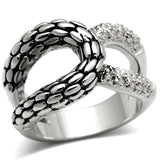 3W202 - Rhodium Brass Ring with AAA Grade CZ in Clear - Alamode - Flyclothing LLC