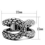 3W202 - Rhodium Brass Ring with AAA Grade CZ in Clear - Alamode - Flyclothing LLC