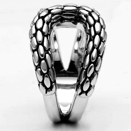 3W202 - Rhodium Brass Ring with AAA Grade CZ in Clear - Alamode - Flyclothing LLC