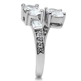 3W203 - Rhodium Brass Ring with AAA Grade CZ in Clear - Alamode - Flyclothing LLC