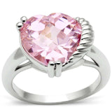 3W206 - Rhodium Brass Ring with AAA Grade CZ in Rose - Alamode - Flyclothing LLC