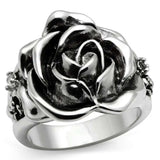 3W210 - Rhodium Brass Ring with AAA Grade CZ in Clear - Alamode - Flyclothing LLC