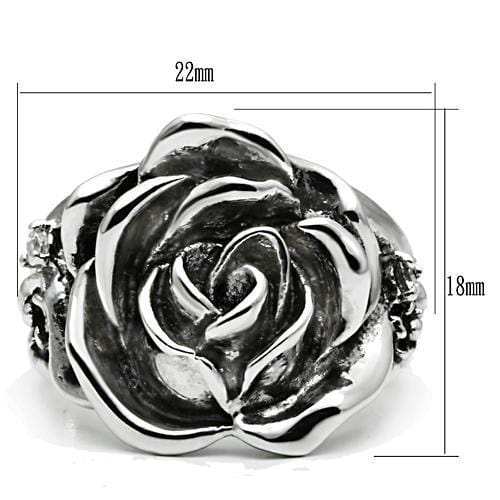 3W210 - Rhodium Brass Ring with AAA Grade CZ in Clear - Alamode - Flyclothing LLC