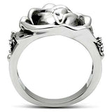 3W210 - Rhodium Brass Ring with AAA Grade CZ in Clear - Alamode - Flyclothing LLC