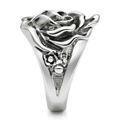 3W210 - Rhodium Brass Ring with AAA Grade CZ in Clear - Alamode - Flyclothing LLC