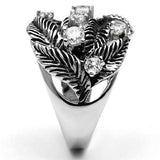 3W211 - Rhodium Brass Ring with AAA Grade CZ in Clear - Alamode - Flyclothing LLC