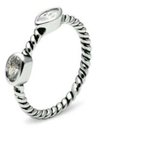 3W212 - Rhodium Brass Ring with AAA Grade CZ in Clear - Alamode - Flyclothing LLC