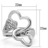 3W213 - Rhodium Brass Ring with AAA Grade CZ in Clear - Alamode - Flyclothing LLC