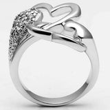 3W213 - Rhodium Brass Ring with AAA Grade CZ in Clear - Alamode - Flyclothing LLC