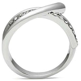 3W216 - Rhodium Brass Ring with Top Grade Crystal in Clear - Alamode - Flyclothing LLC
