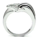 3W219 - Rhodium Brass Ring with Top Grade Crystal in Clear - Alamode - Flyclothing LLC