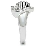 3W219 - Rhodium Brass Ring with Top Grade Crystal in Clear - Alamode - Flyclothing LLC