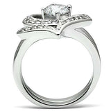 3W220 - Rhodium Brass Ring with AAA Grade CZ in Clear - Alamode - Flyclothing LLC