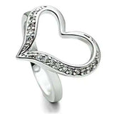 3W220 - Rhodium Brass Ring with AAA Grade CZ in Clear - Alamode - Flyclothing LLC