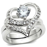 3W220 - Rhodium Brass Ring with AAA Grade CZ in Clear - Alamode - Flyclothing LLC
