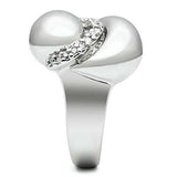 3W227 - Rhodium Brass Ring with AAA Grade CZ in Clear - Alamode - Flyclothing LLC