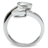 3W228 - Rhodium Brass Ring with AAA Grade CZ in Clear - Alamode - Flyclothing LLC