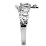 3W229 - Rhodium Brass Ring with AAA Grade CZ in Clear - Alamode - Flyclothing LLC