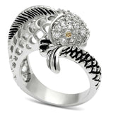 3W234 - Rhodium Brass Ring with AAA Grade CZ in Champagne - Alamode - Flyclothing LLC