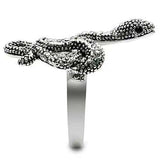 3W236 - Rhodium Brass Ring with Top Grade Crystal in Jet - Alamode - Flyclothing LLC