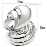 3W237 - Rhodium Brass Ring with AAA Grade CZ in Clear - Alamode - Flyclothing LLC