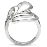 3W237 - Rhodium Brass Ring with AAA Grade CZ in Clear - Alamode - Flyclothing LLC