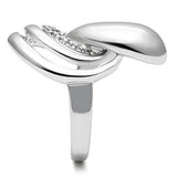 3W237 - Rhodium Brass Ring with AAA Grade CZ in Clear - Alamode - Flyclothing LLC