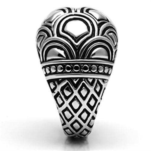 3W242 - Rhodium Brass Ring with No Stone - Alamode - Flyclothing LLC