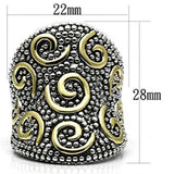 3W243 - Reverse Two-Tone Brass Ring with No Stone - Alamode - Flyclothing LLC