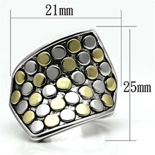 3W249 - Reverse Two-Tone Brass Ring with No Stone - Alamode - Flyclothing LLC