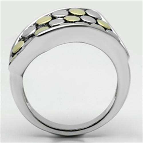 3W249 - Reverse Two-Tone Brass Ring with No Stone - Alamode - Flyclothing LLC