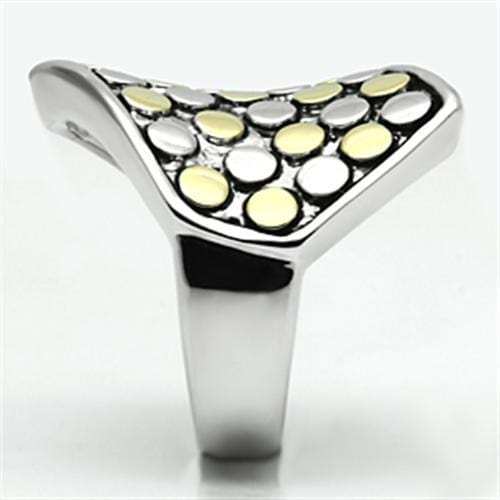 3W249 - Reverse Two-Tone Brass Ring with No Stone - Alamode - Flyclothing LLC