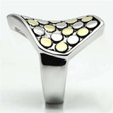 3W249 - Reverse Two-Tone Brass Ring with No Stone - Alamode - Flyclothing LLC