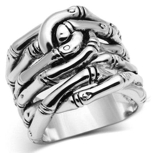 3W253 - Rhodium Brass Ring with No Stone - Alamode - Flyclothing LLC