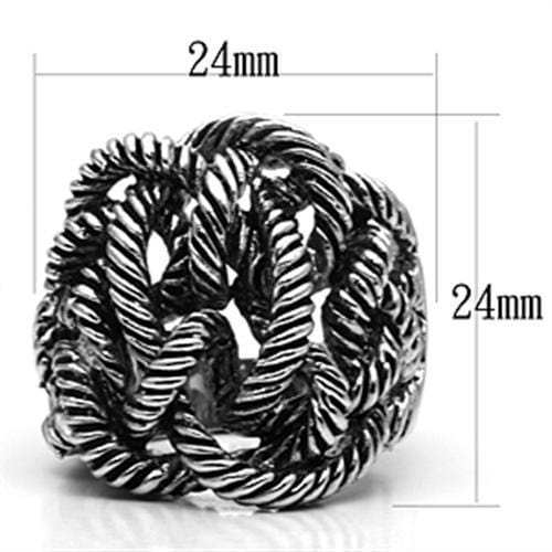 3W257 - Rhodium Brass Ring with No Stone - Alamode - Flyclothing LLC