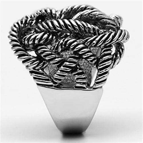 3W257 - Rhodium Brass Ring with No Stone - Alamode - Flyclothing LLC