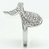 3W260 - Rhodium Brass Ring with Top Grade Crystal in Clear - Alamode - Flyclothing LLC