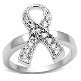 3W263 - Rhodium Brass Ring with AAA Grade CZ in Clear - Alamode - Flyclothing LLC