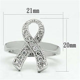 3W263 - Rhodium Brass Ring with AAA Grade CZ in Clear - Alamode - Flyclothing LLC