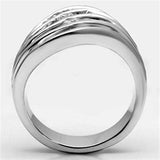 3W265 - Rhodium Brass Ring with AAA Grade CZ in Clear - Alamode - Flyclothing LLC