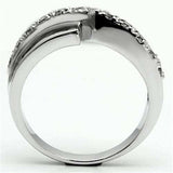 3W267 - Rhodium Brass Ring with AAA Grade CZ in Clear - Alamode - Flyclothing LLC