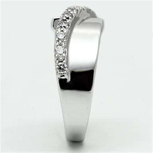 3W267 - Rhodium Brass Ring with AAA Grade CZ in Clear - Alamode - Flyclothing LLC