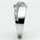 3W267 - Rhodium Brass Ring with AAA Grade CZ in Clear - Alamode - Flyclothing LLC